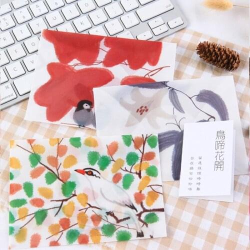 3pcs/pack Translucent flowers Creative Sulfuric Acid Paper Envelope Random Office School Supplies