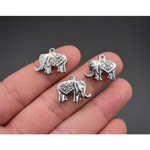 5pcs/lot Hight Quality Charms Elephant 18*15mm Stainless Steel Pendants Making DIY Handmade Jewelry