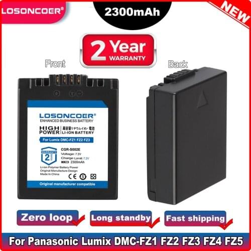LOSONCOER CGA-S002 CGA-S002A CGA-S002E DMW-BM7 2300mAh Battery for Panasonic Lumix DMC-FZ1 FZ2 FZ3 FZ4 FZ5 FZ10 FZ15 FZ20 Camera