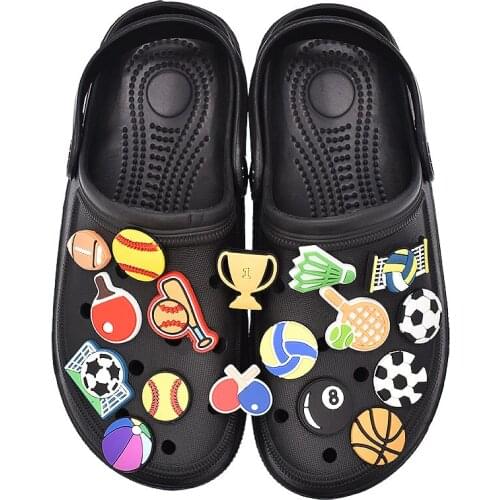10Pcs Ball Games PVC Shoes Accessories Sports Shoe Charm Shoe Buckle DIY Croc Decoration Wristband PVC Boys Party Gift