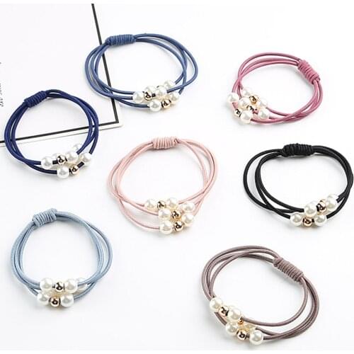 Hair Accessories Pearl Elastic Rubber Bands Ring Headwear Girl Elastic Hair Band Ponytail Holder Scrunchy Rope Hair Jewelry