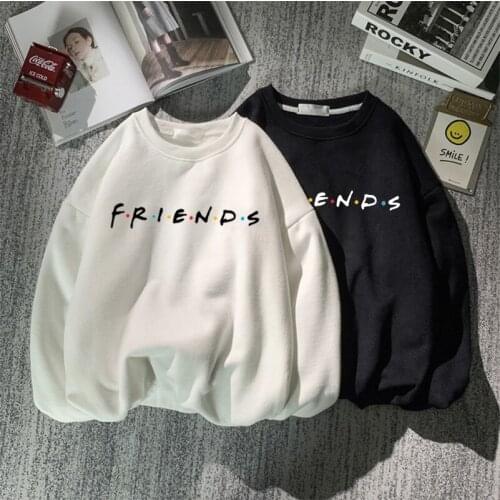 American Vintage Letters Print White Cool Women Pullover Round Neck Loose Sprot Lover Sweatshirt