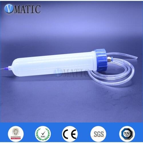 Free Shipping Thickening Explosion Proof 200cc/ml Helix Luer Lock Dispensing Pneumatic Syringe Barrel With Adapter
