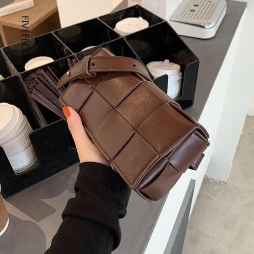 Branded Weave Luxury Designer PU Leather Crossbody Bag 2021 Mini Womens Handbags and Purses Trend Shoulder Cross Body Bag