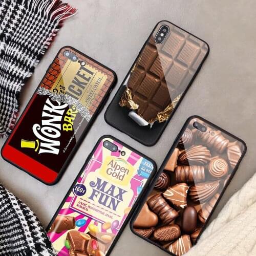 Alenka bar wonka chocolate Tempered Glass Phone Case For iPhone 6 6plus 7 plus 8 8plus 5 5S 5C SE For iPhone X XS XR XS Max