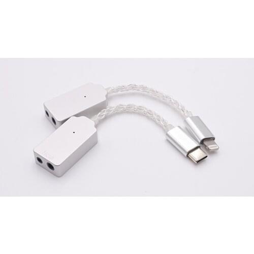 CS43131 Sterling Silver Audio Cable 2.5/3.5mm Balanced Portable Decoding Headphone AMP T0586