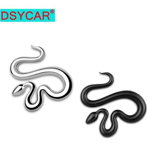 DSYCAR Fashion 3D Metal Snake Car Side Fender Rear Trunk Emblem Badge Sticker Decals for Volkswagen JEEP Wrangler Decorative New