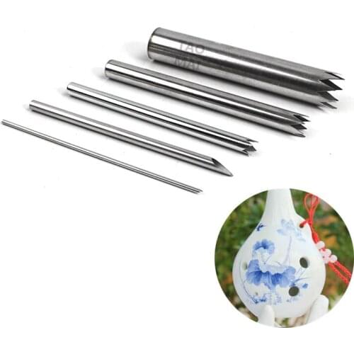 Ceramic Blank Puncher 5-piece Stainless Steel Band Serrated Drilling Tool Flowerpot Bottom Drilling Sculpture Modeling Tool