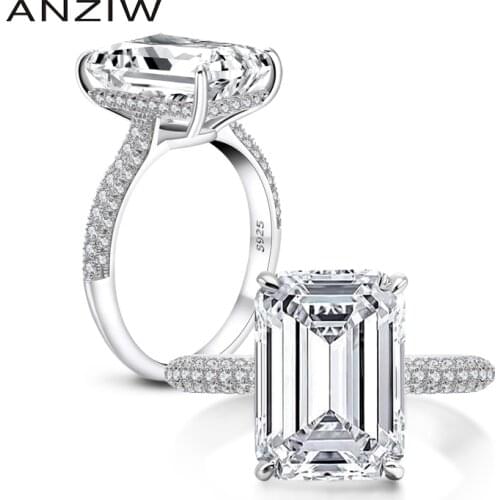 ANZIW Luxury 6 Ct 925 Sterling Silver Rings For Women Rose Gold Engagement Wedding Ring SONA Diamond Women Jewelry Lovely Gifts