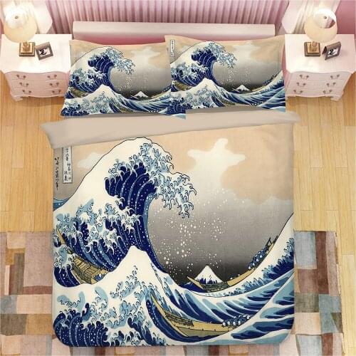 3D Sea Wave Print Bedding Set Duvet Covers Pillowcases NEW Comforter Bedding Sets Bedclothes Bed Linen