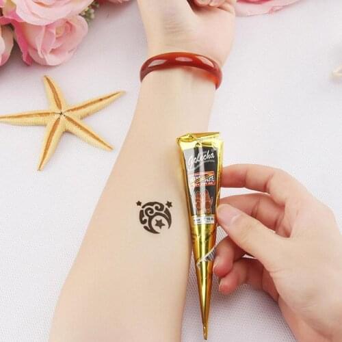 Black Tattoo Ink for Mehndi Body Henna Cones Paint Art Natural Herbal Professional Temporary Makeup Pigments Supplies Cream