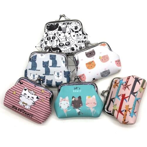 Cartoon Cat Coin Purses Women mini Wallets Kids clutch money Bags Female Pouch Hasp change purse Cute girls zero wallet Carteira