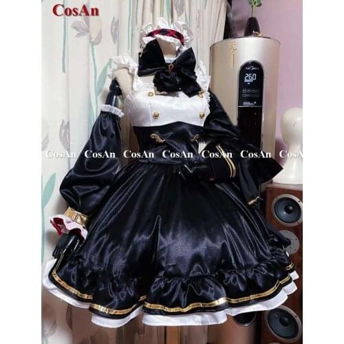Hot Anime Vtuber Mori Calliope Cosplay Costume Elegant Sweet Maid Dress Female Activity Party Role Play Clothing Custom-Make Any