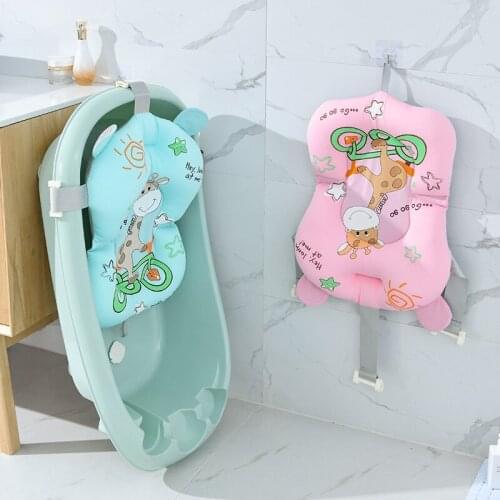 Baby Shower Mat Cartoon Portable Bath Tub Air Cushion Bed Newborn Pad Non-Slip Bathtub Mat Safety Security Bath Seat Support