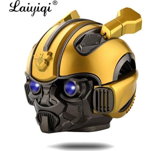 Laiyiqi 2021 Bumblebee cassa Bluetooth Speaker mini Christmas Kid Gift LED Flashing Light BT boombox hoporler children robot BT