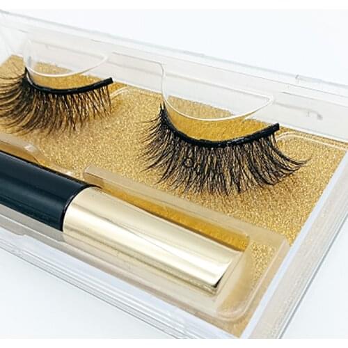 A Pair of magnet eyeliner eyelashes handmade Eye Ends Stretched Eyelashes Magnetic False Eyelashes Set