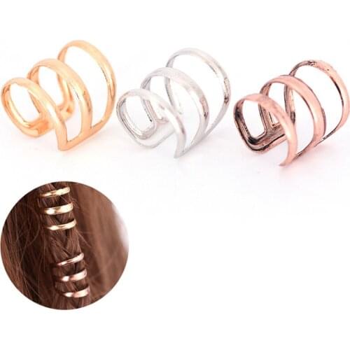 Cute 2 PCS Adjustable Dreadlock Beads Tube Ring for Braids Hair Beads Braid Cuff Clip 1.5 CM