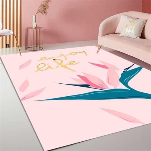 Cute Pink Childrens Room Carpet Bedroom Girl Nordic Princess style Area Rug Living Room Large Sofa Floor Mat Room Decoration