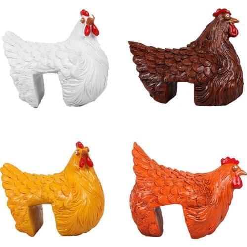 2021 New Product Clip Ladder Hen Resin Crafts Cracked Hen Resin Ornaments DIY Home Farm Garden Decor Yard & Garden Decor