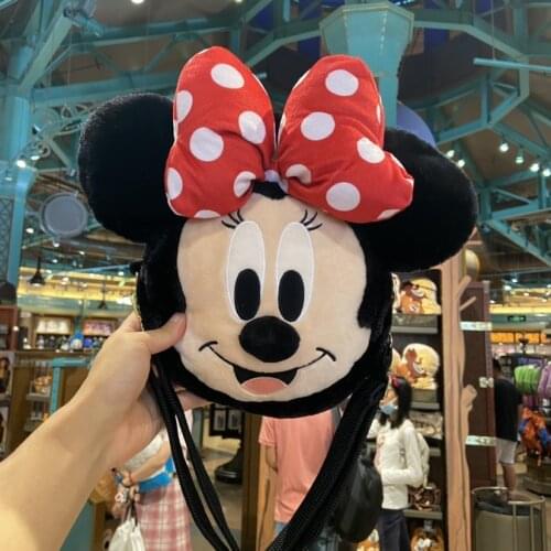 New style Shanghai Disney Minnie plush doll messenger bag mobile phone bag coin purse gift AG2587