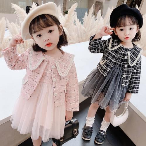 Girls suit autumn new style female treasure foreign two-piece suit female baby little fragrance little girl clothes