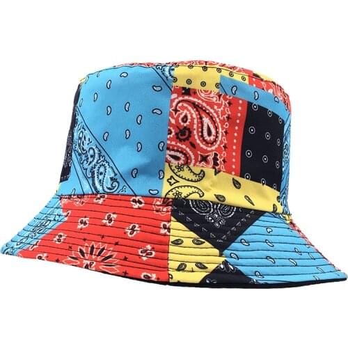 New Fashion Vintage Paisley Print Bucket Hats Reversible Bob Chapeau Femme Hip hop Caps Gorro Men Fisherman Hat