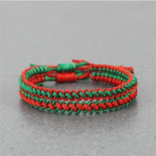 Multi Color Handmade Knots Rope Weave Bracelet Tibetan Buddhist Thread Macrame Braided Bracelets For Women Men Christmas Gift
