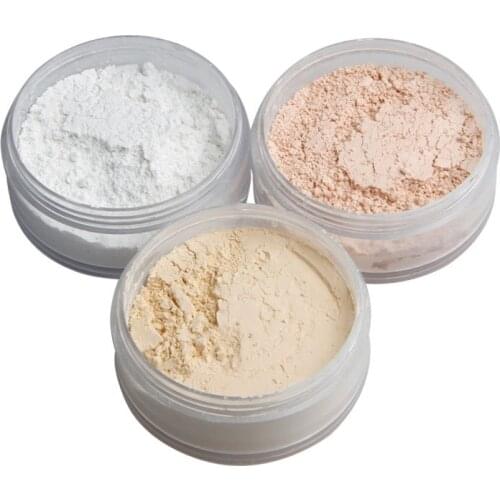 3 Colors Makeup Loose Powder Transparent Finishing Powder Waterproof Cosmetic Puff for Face Finish Setting with Puff