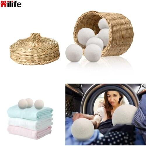 HILIFE Laundry Clean Ball Reusable Felt Ball for Clothes Dryer Washing Machine Accessories Organic Wool Dryer Balls 7cm