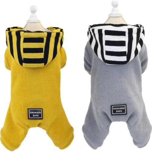 Keep warm in winter French Bulldog Puppy Dog Costume Pet Hooded Jumpsuit Chihuahua Pug Pets Dogs Clothing for Small Medium Dogs