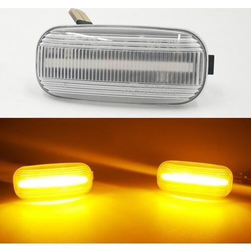 Car flashing 1 Pair Flowing Car Side Marker Light Blinker Amber Smoke LED for Audi A2 A3 A4 A6 A8 Dynamic Turn Signal Lamp