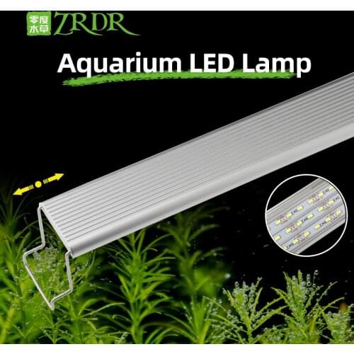 ZRDR Aquarium Planted LED Light A Series Mini Nano Simple Aquarium Aquatic Fish Tank Metal Stand Sunrise Sunset LID Light
