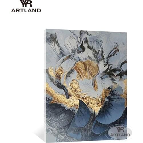 Fashion gold plating home wall decoration Hand-painted abstract oil painting on canvas hanging picture for living room no framed