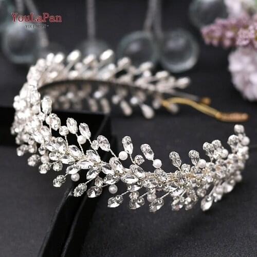 YouLaPan HP351 Pearl Hair Bands Women Hair Jewelry Rhinestone Headbands Women Tiara Wedding Headpieces for Bride Headband