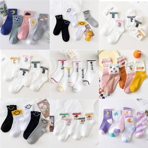 Womens socks Japanese style cute fashion personality cartoon socks Korean version of the trend of the tube student womens sock
