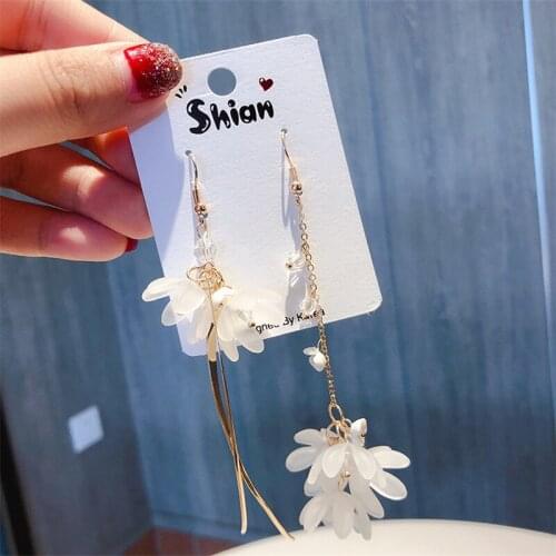 Fashion Trendy Shell Earrings Flowers Drop Earrings for Women Vintage Creative Temperament Woman Tassel Dangle Earrings Jewelry
