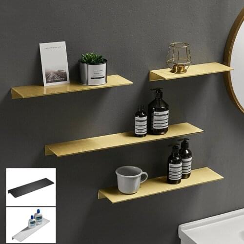 1Pc Simple Aluminium Wall-mounted Bathroom Shelf Dresser Toilet Shower Gel Storage Rack Kitchen Seasoning Box Holder