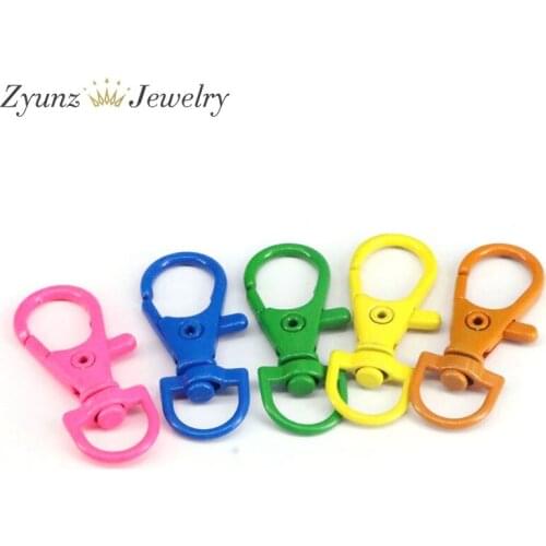 10PCS, Colorful Enamel Metal Swivel Clasps Lanyard Snap Hook Lobster Claw Clasp for Jewelry Making KeyChain Accessories