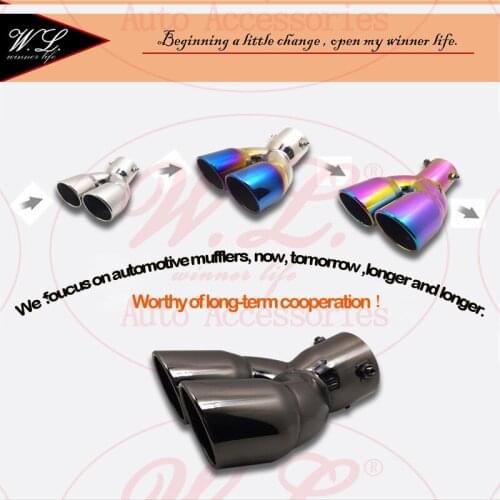 4 Colors Car Exhaust Tip/Muffler Universal Modified Tail Pipe For ODYSSEY HAVAL H6 ACCORD CRV Inlet 73mm Customized Logo