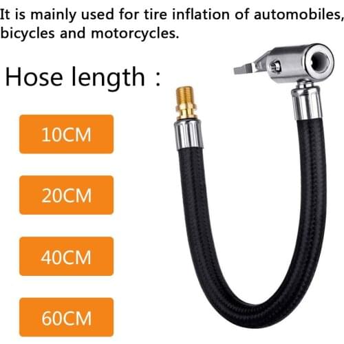 Auto Bike moto Tire Tyre Inflator Pump Hose Adapter Car Tire Air Inflator Hose Adapter Twist Lock with Tire Valve Fine Thread