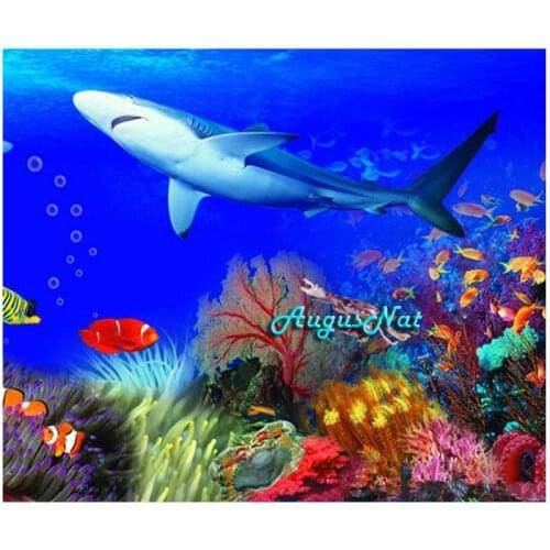 Shark diamond painting cross stitch sea world wall art decor diamond dotz picture ocean diamond embroidery stickers crafts gift
