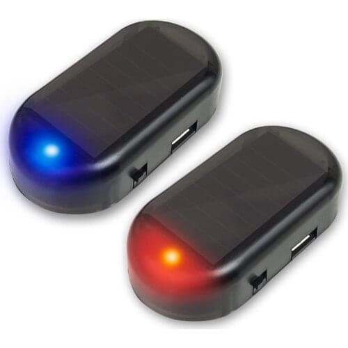 Car Solar Power Simulated Dummy Alarm Warning Anti-Theft LED Flashing Security Light
