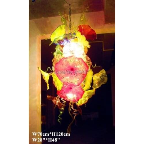 Free Shipping Hanging Art Glass Plates Modern Decoration Ceiling Lamp