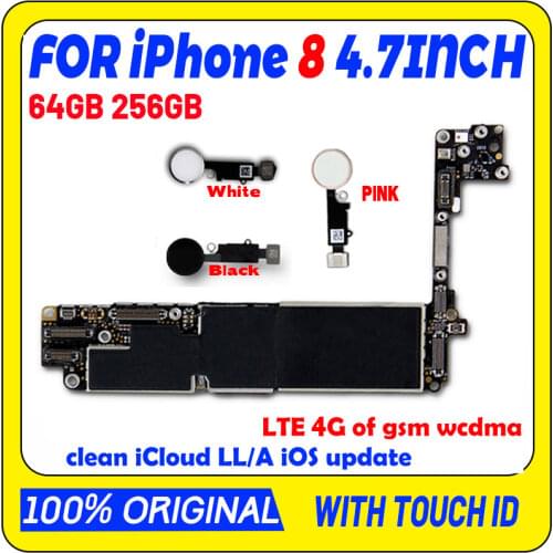 Good Working for iPhone 8 motherboard 64g 256g original unlocke For iphone 8 Logic Board for iphone 8 Mainboard iOS update