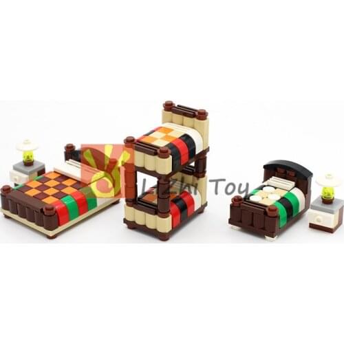 Moc DIY indoor Bed Courtyard Enlighten Building Block Bricks Compatible Souptoys