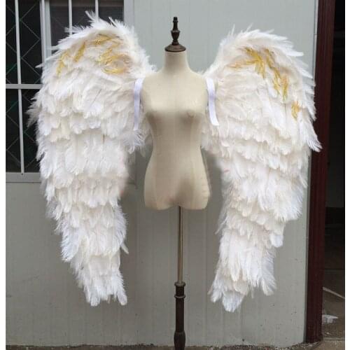 Cosplay ostrich white feather angel wing for Fashion show Displays wedding shooting props Cosplay game costume