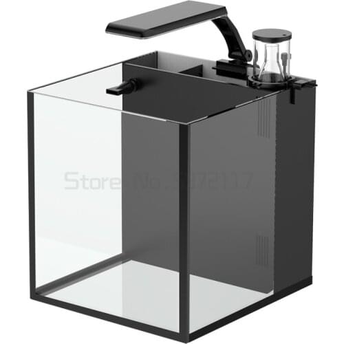 Mini creative square fish tank back filter desktop office home seawater tank high definition float glass