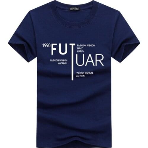 Summer Fashion Men T-shirt Short-Sleeve O-Neck Letter Printing Boy S-5XL Plus Size T Shirt Casual Tops Outdoor Sports Clothing