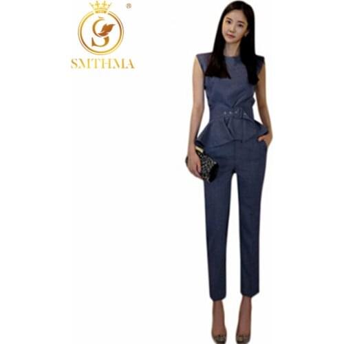 Work Fashion Pant Suits 3 Piece Set for Women Striped Tops & Trouser Office Lady Suit 2021New