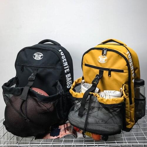 Backpack Male personality bag large capacity high school college basketball football net bag training bag fashion backpack Man